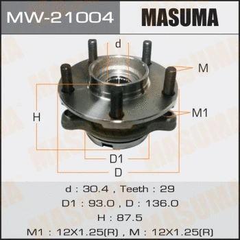 Kit de roulements de roue MASUMA MW-21004