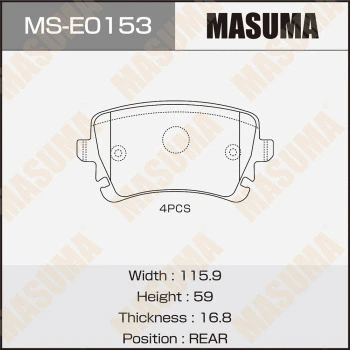 Jeu de mâchoires de frein MASUMA MS-E0153