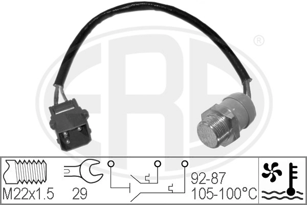 Interrupteur de température, ventilateur de radiateur ERA 330213
