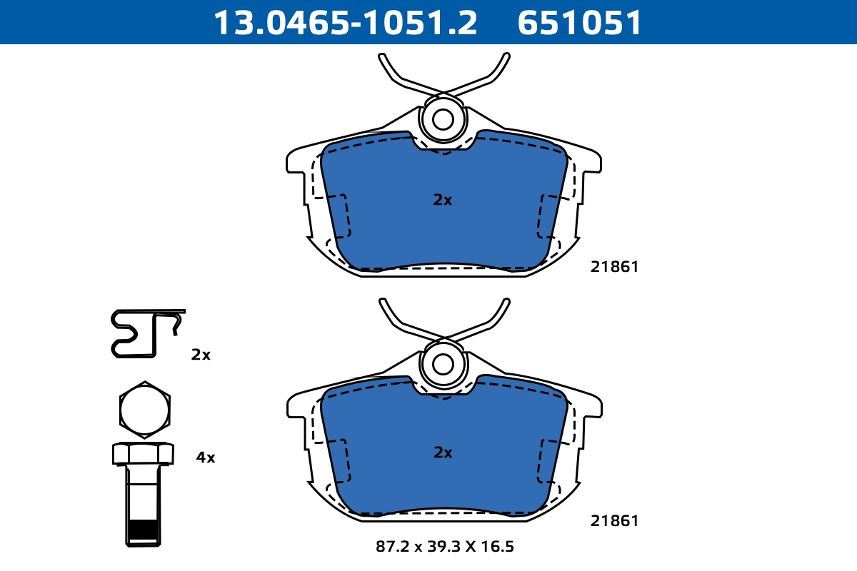 Kit de plaquettes de frein, frein à disque ATE-APAC 13.0465-1051.2