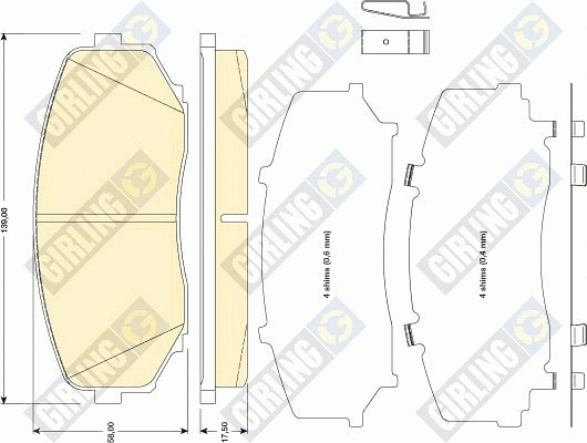 Kit de plaquettes de frein, frein à disque GIRLING 6134719