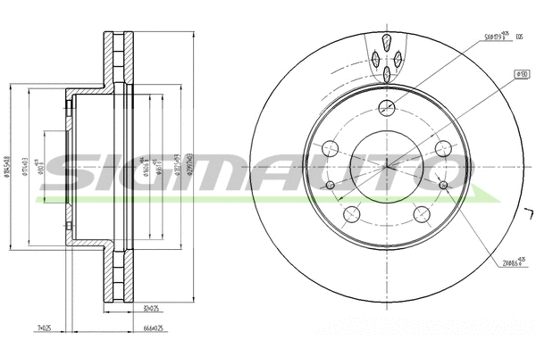 Disque de frein SIGMAUTO DBB718V