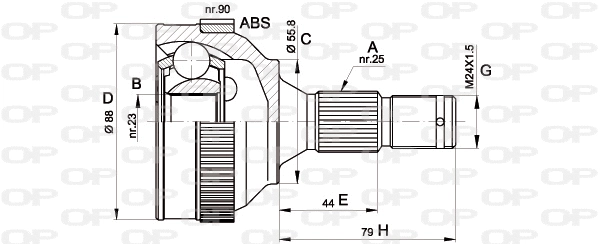 Jeu de joints, arbre de transmission OPEN PARTS CVJ5206.10