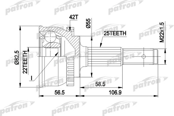 Jeu de joints, arbre de transmission PATRON PCV1293