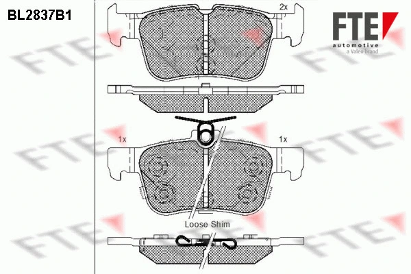 Kit de plaquettes de frein, frein à disque FTE 9011016