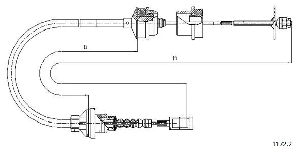 Tirette à câble, commande d'embrayage CABOR 1172.2