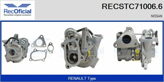 Turbocompresseur, suralimentation RECOFICIAL RECSTC71006.6