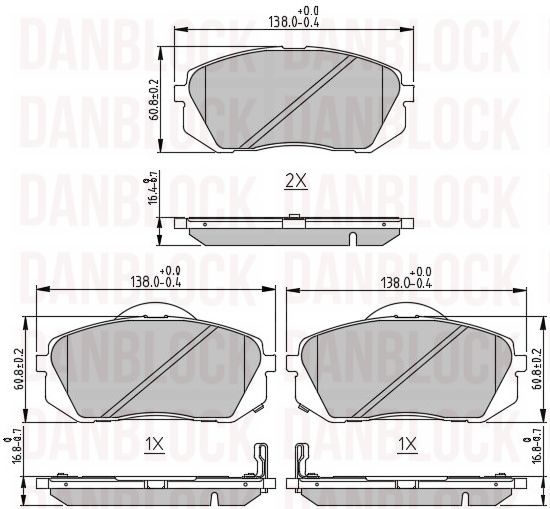 Kit de plaquettes de frein, frein à disque DANBLOCK DB 510664