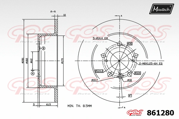 Disque de frein MAXTECH 861280