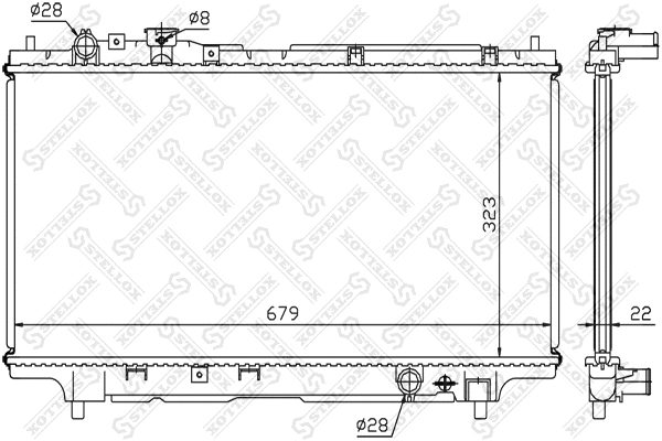 Radiateur, refroidissement du moteur STELLOX 10-25217-SX