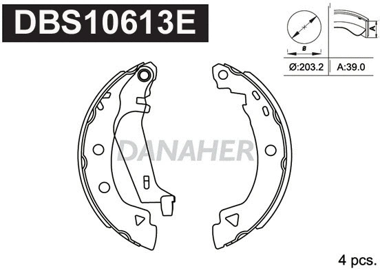 Jeu de mâchoires de frein DANAHER DBS10613E