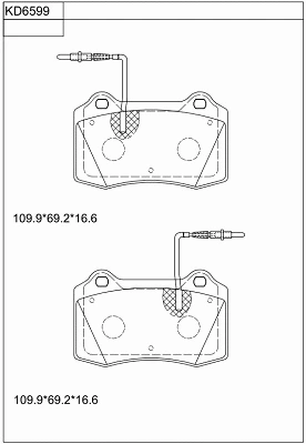 Kit de plaquettes de frein, frein à disque ASIMCO KD6599