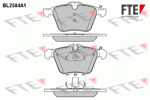 Kit de plaquettes de frein, frein à disque FTE 9010835