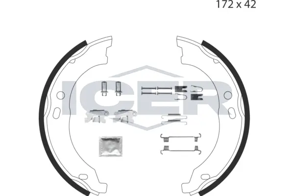 Jeu de mâchoires de frein, frein de stationnement ICER 79PB4020 C