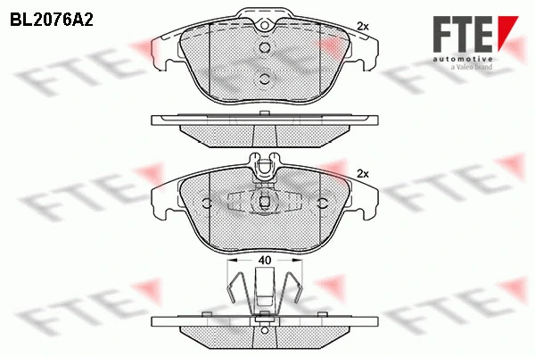 Kit de plaquettes de frein, frein à disque FTE 9010660