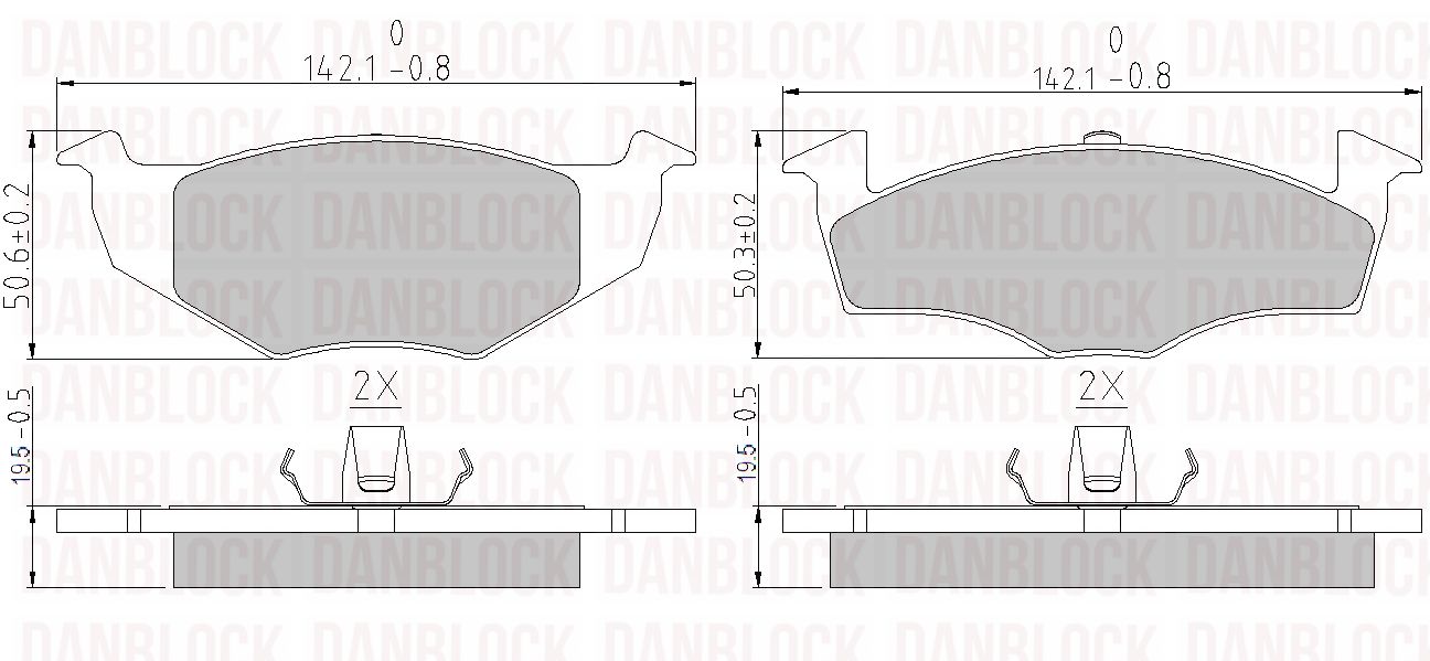 Kit de plaquettes de frein, frein à disque DANBLOCK DB 510308