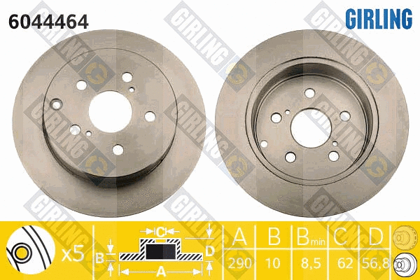 Disque de frein GIRLING 6044464