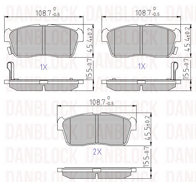 Kit de plaquettes de frein, frein à disque DANBLOCK DB 510406