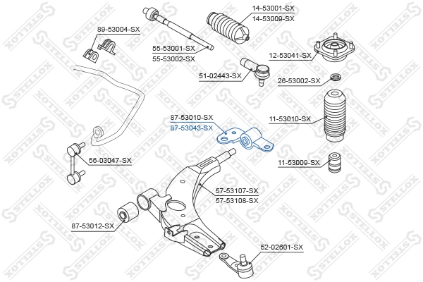 Suspension, bras de liaison STELLOX 87-53043-SX
