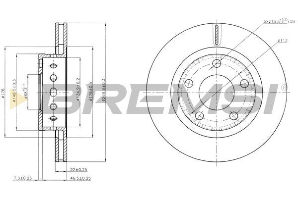 Disque de frein BREMSI CD8151V
