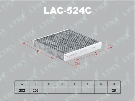 Filtre, air de l'habitacle LYNXAUTO LAC-524C