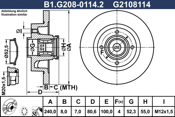 Disque de frein GALFER B1.G208-0114.2
