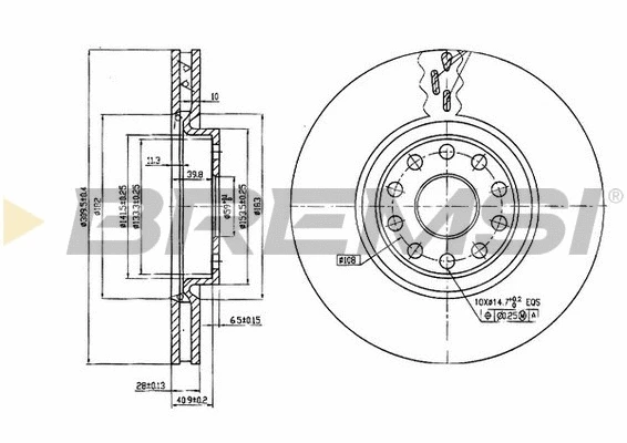 Disque de frein BREMSI CD7062V