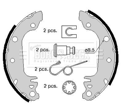 Jeu de mâchoires de frein BORG & BECK BBS6156