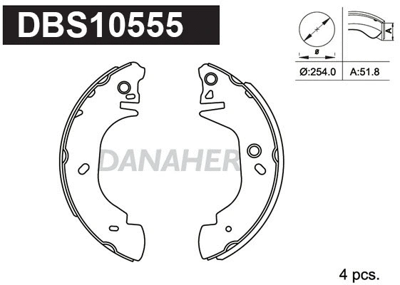Jeu de mâchoires de frein DANAHER DBS10555