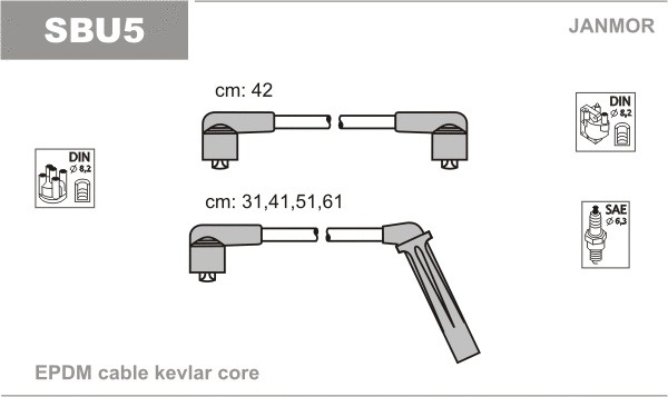 Kit de câbles d'allumage JANMOR SBU5
