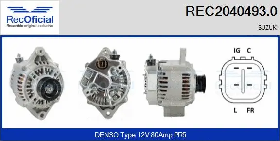 Alternateur RECOFICIAL REC2040493.0