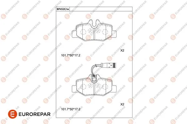 Kit de plaquettes de frein, frein à disque EUROREPAR 1681246280