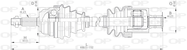Arbre de transmission OPEN PARTS DRS6204.00