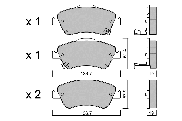 Kit de plaquettes de frein, frein à disque AISIN BPTO-1015