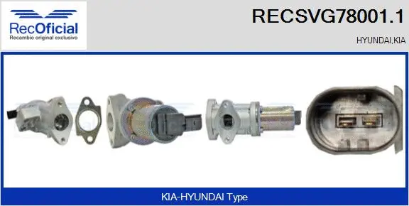 Vanne EGR RECOFICIAL RECSVG78001.1