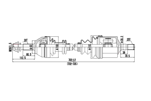 Arbre de transmission DYNAMATRIX DDS210034