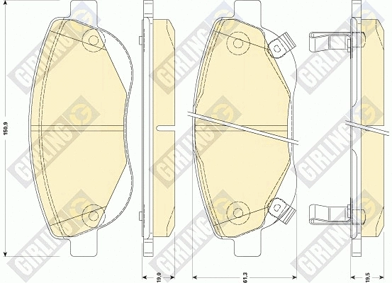 Kit de plaquettes de frein, frein à disque GIRLING 6135114