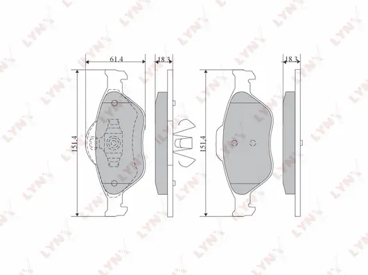 Kit de plaquettes de frein, frein à disque LYNXAUTO BD-5108