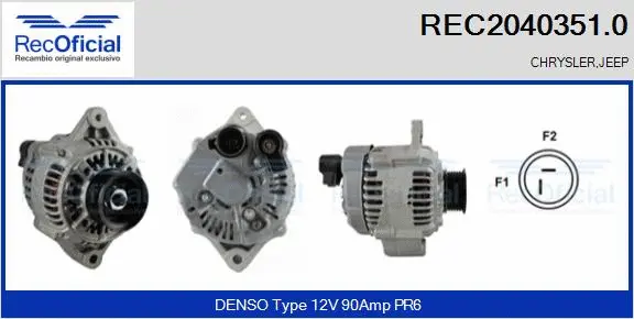 Alternateur RECOFICIAL REC2040351.0