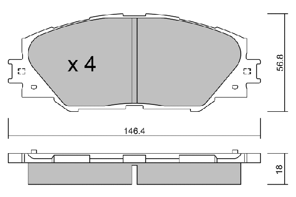 Kit de plaquettes de frein, frein à disque AISIN BPTO-1011
