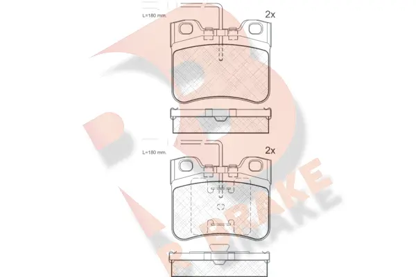 Kit de plaquettes de frein, frein à disque R BRAKE RB0788