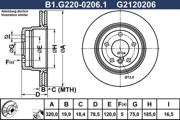 Disque de frein GALFER B1.G220-0206.1