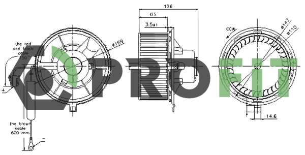 Pulseur d'air habitacle PROFIT 1860-0014