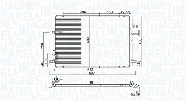 Condenseur, climatisation MAGNETI MARELLI 350203979000