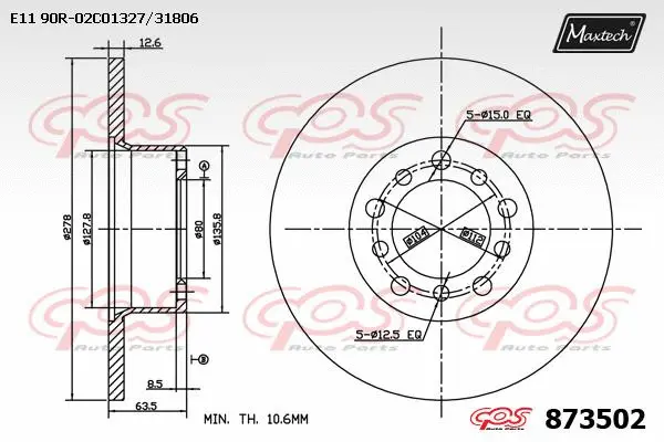 Disque de frein MAXTECH 873502