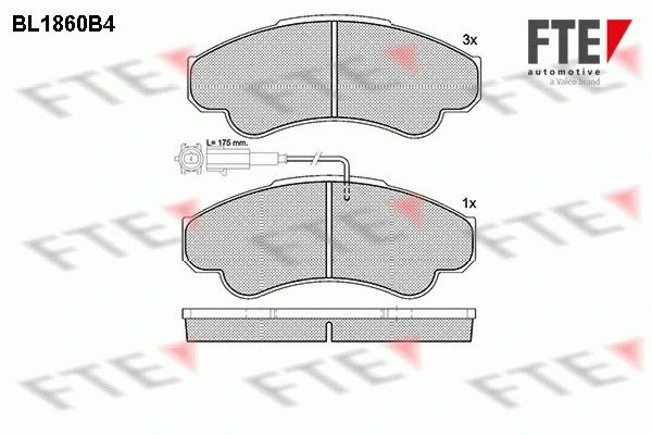 Kit de plaquettes de frein, frein à disque FTE 9010440