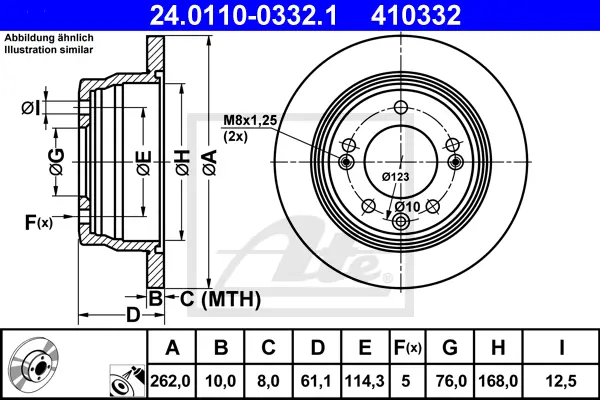 Disque de frein ATE-APAC 24.0110-0332.1