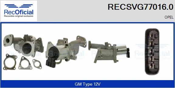 Vanne EGR RECOFICIAL RECSVG77016.0