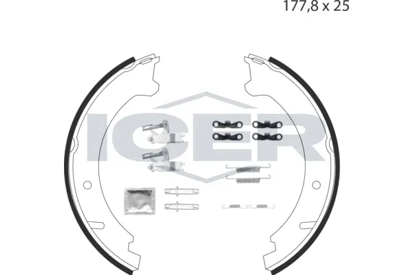 Jeu de mâchoires de frein, frein de stationnement ICER 79PB4023 C