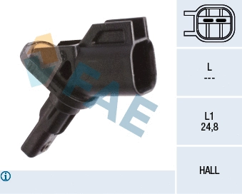 Capteur, vitesse de roue FAE 78180